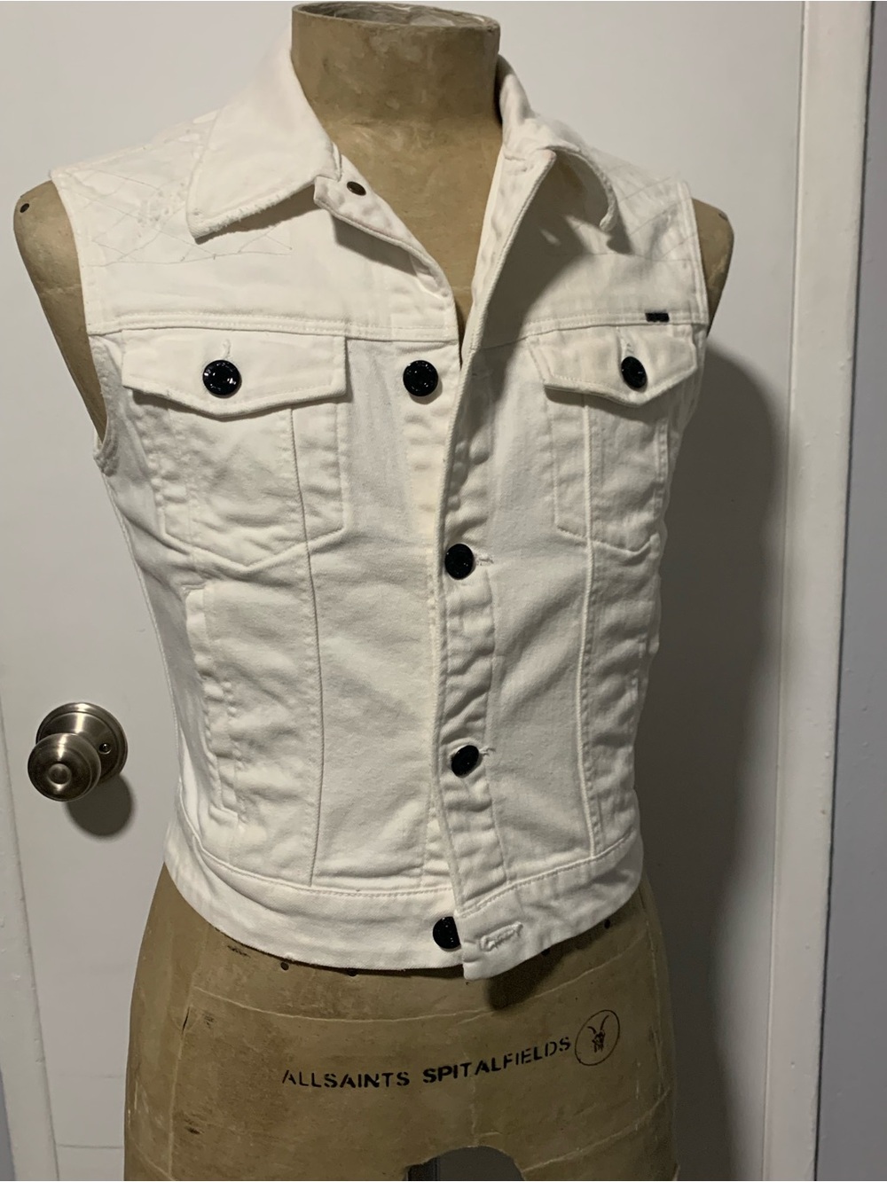 Y2K G Star Raw Womens White Denim Vest Sz. XS